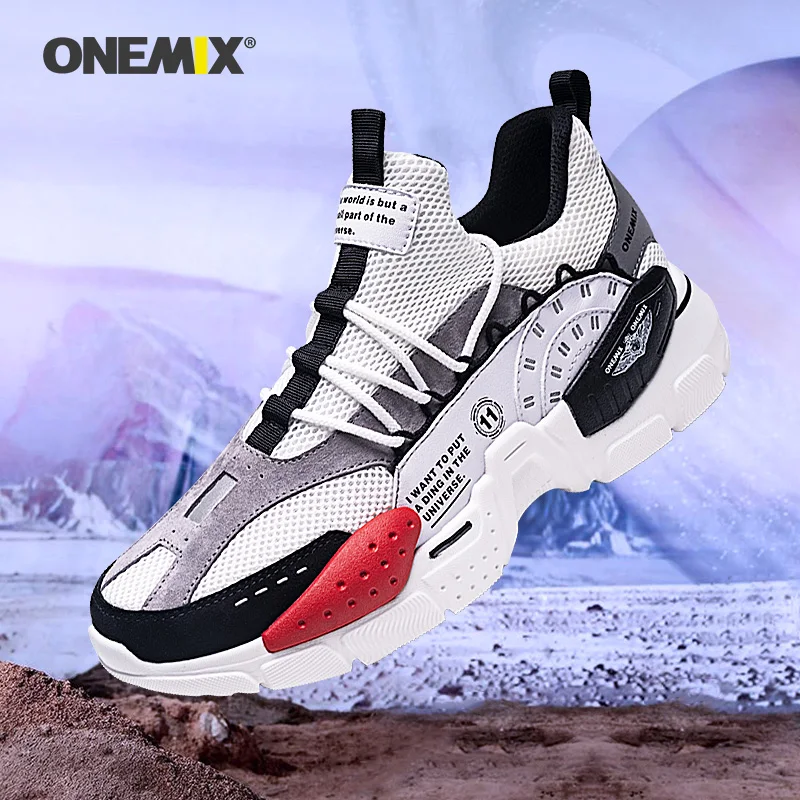 ONEMIX Running Shoes Men Height Increasing Air Cushioning Platform Breathable Mesh Sports Causal Walking Man Women Sneakers