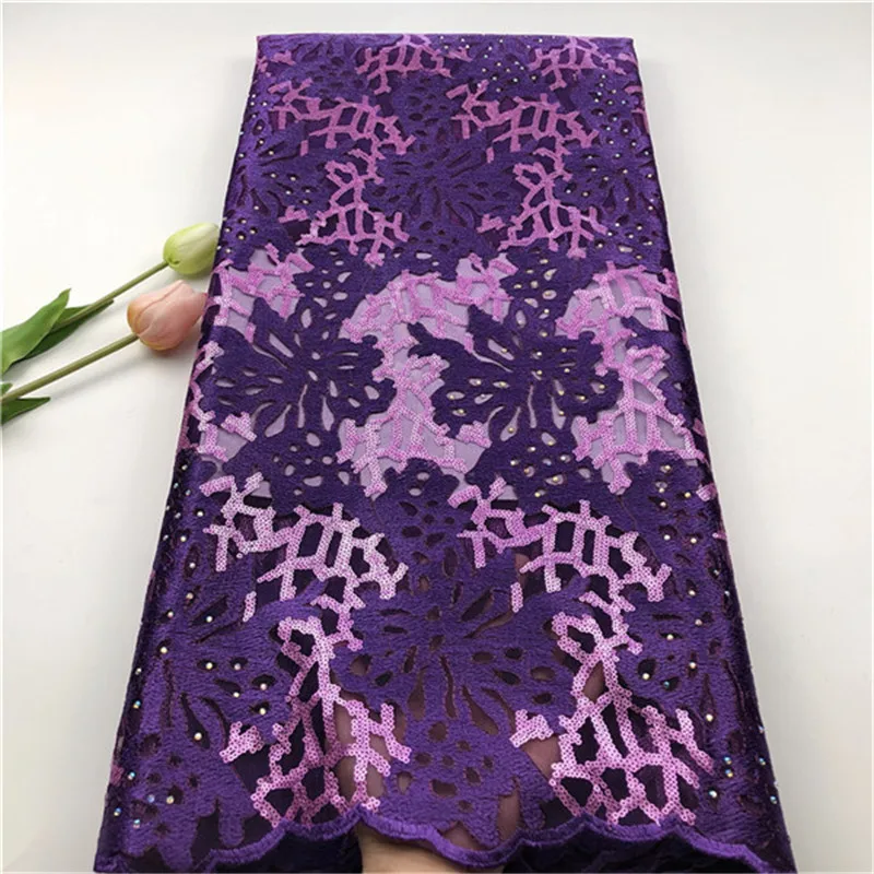 Африканская кружевная ткань с блестками 2019 Высококачественная французская
