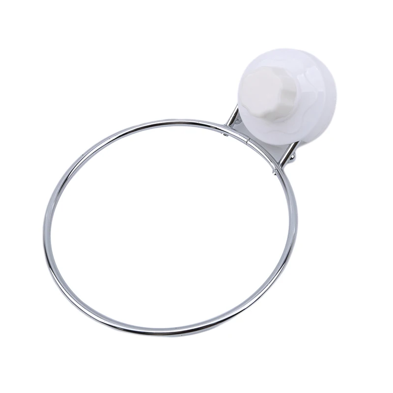 

Stainless Steel Towel Bar Rack Round Bathroom Kitchen Wall-mounted Towel Polished Rack Holder Suction Cup Bathroom Organizer