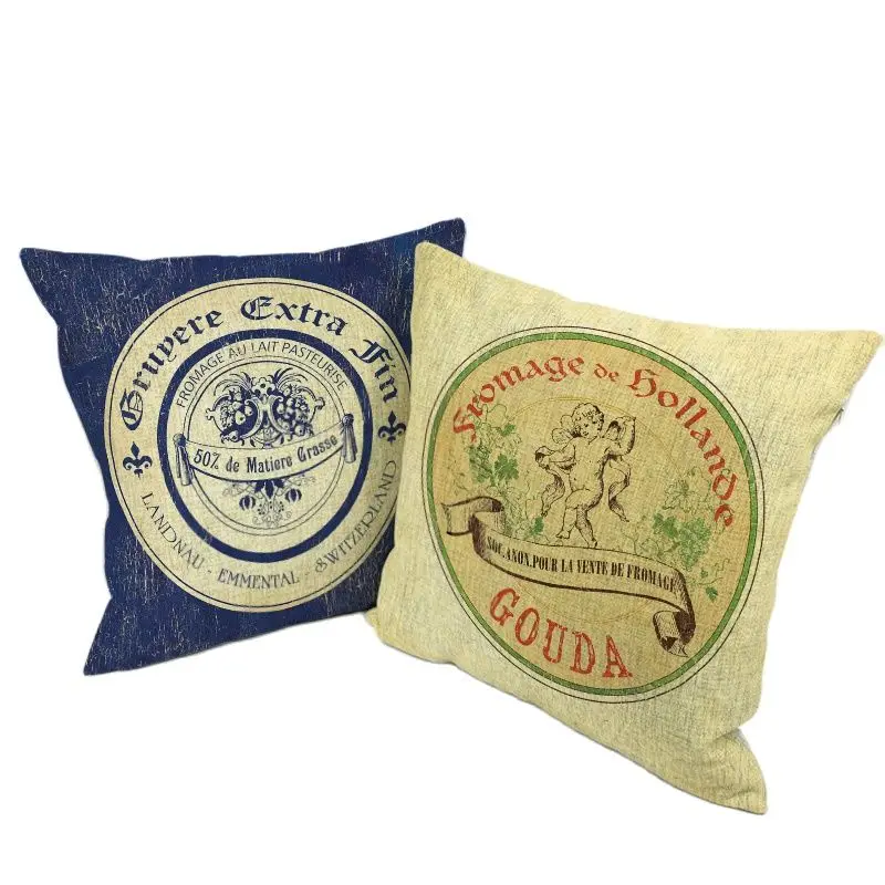 Наволочка винтажный потертый шик деревянный отброс Camemert растительная еда