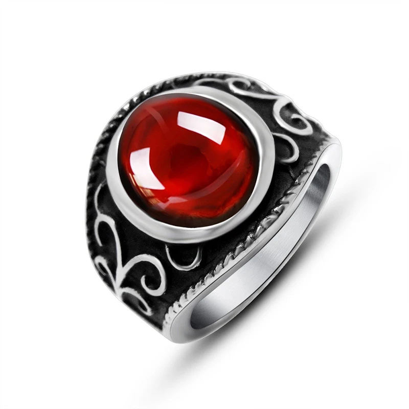 Vintage Stainless Steel Gothic Rings for Men And Women Engra