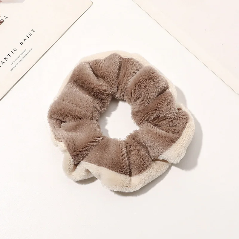 

2022 Winter Warm Soft Cute Plush Scrunchie Women Girls Elastic Hair Rubber Bands Accessories Tie Hair Ring Rope Holder Headdress