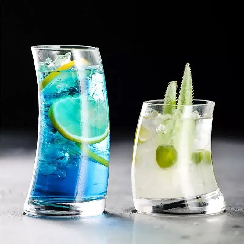 

4PCS Creative Cocktail Glass Sailboat Shape Glass Drinking Glasses for Water, Juice, Beer, Wine, Whiskey, and Cocktails
