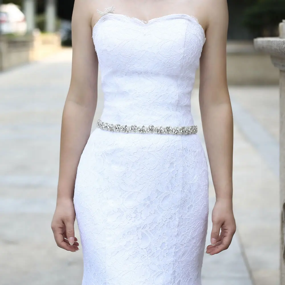 S387 Серебряные Листья Стразы ремни для вечерних платьев пояс простые свадебные