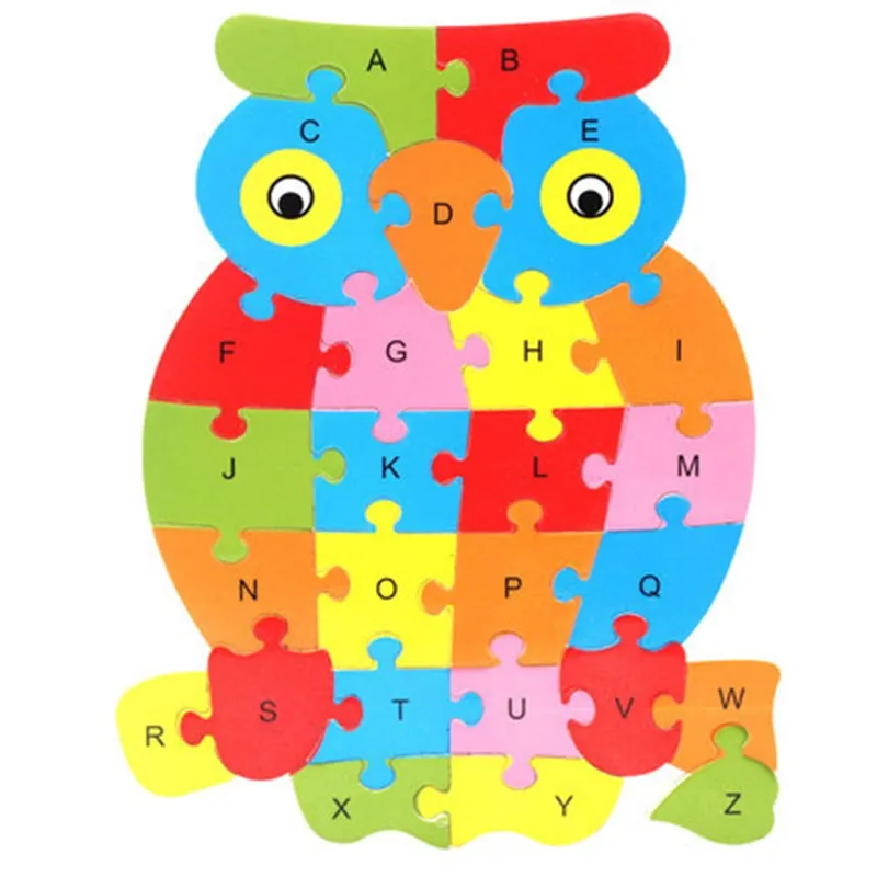 Обучающие игрушки с алфавитом на английском языке, детские развивающие игрушки с животными из мультфильмов, детские деревянные развивающи...