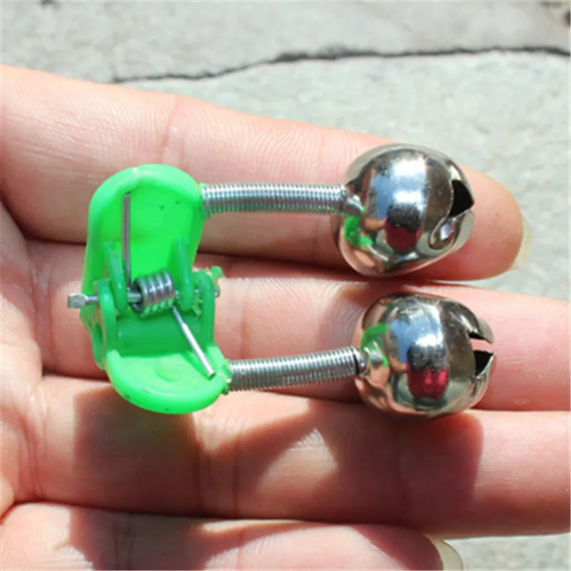 

5pcs/lot fishing rod bells Fishing Pole Fish Bite Lure Alarm Alert Twin Bell Ring Clip fishing rod twin bells