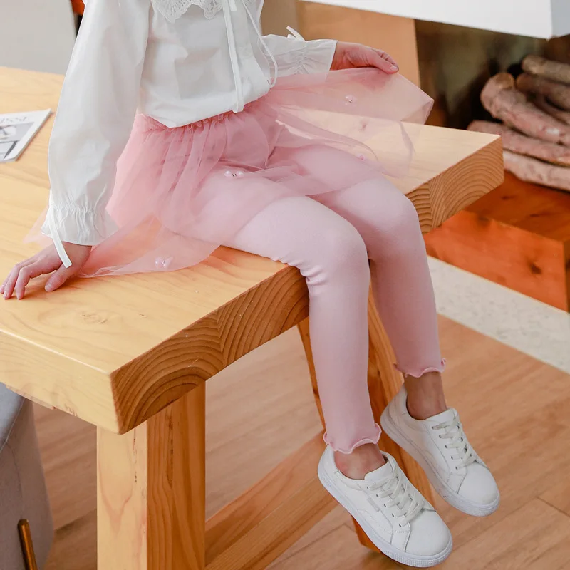 

Girls Skirt-Legging 2021 Spring Autumn Children Legging Print Kids Girl Pants Fashion Children Leggings Leggings Net Yarn Skirts