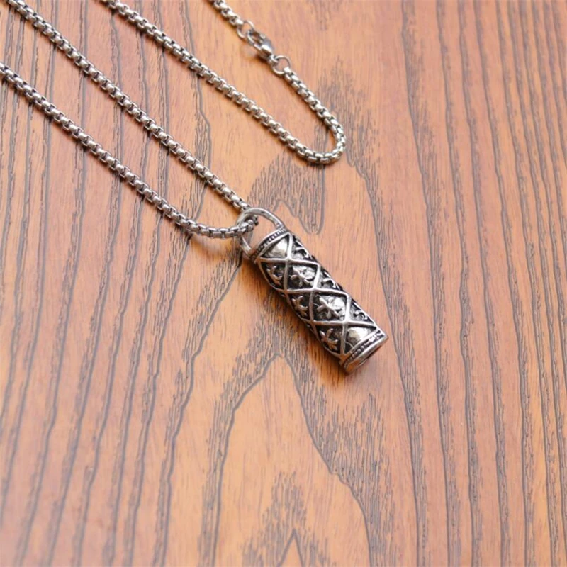 Цилиндрический медальон из стерлингового серебра кулон с розовым цветком