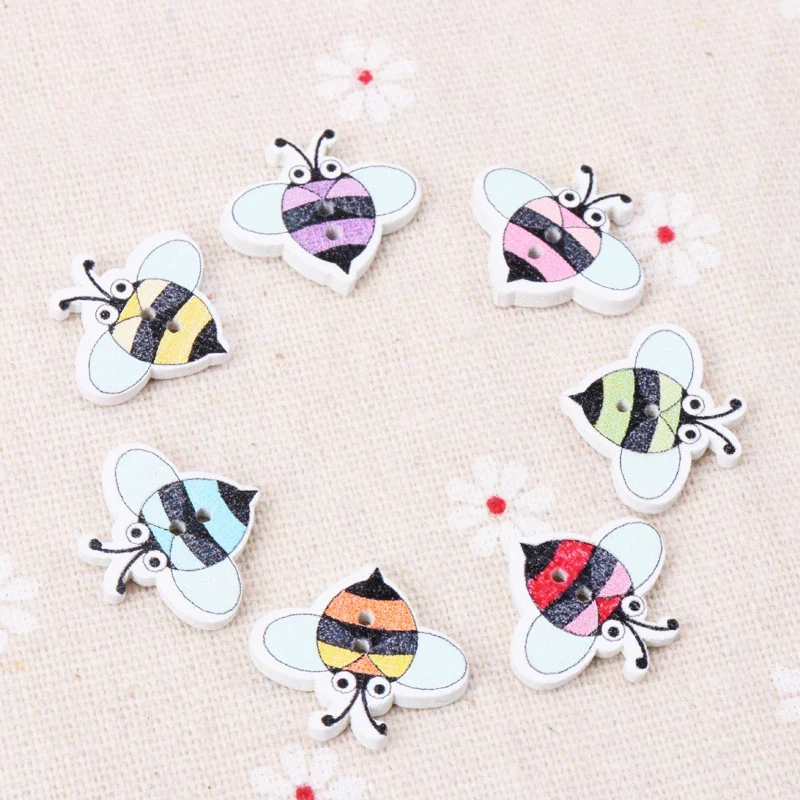 Пуговицы с рисунком растений и животных деревянные пуговицы для домашнего шитья