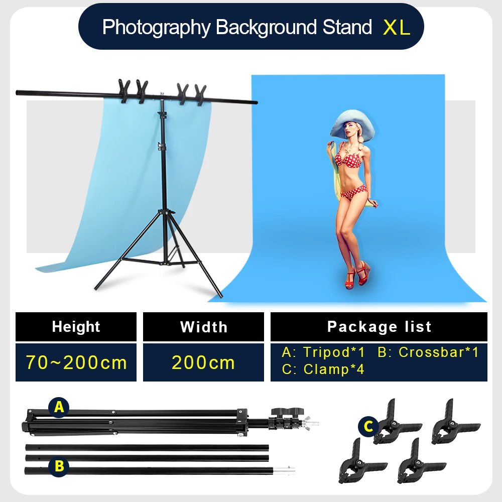 Сиренево-синего цвета Профессиональная фотография фото Фон Стенд T-shape фоновая рамка поддержка системы подставки с зажимами для видео студии - Цвет: Сиренево-синего цвета