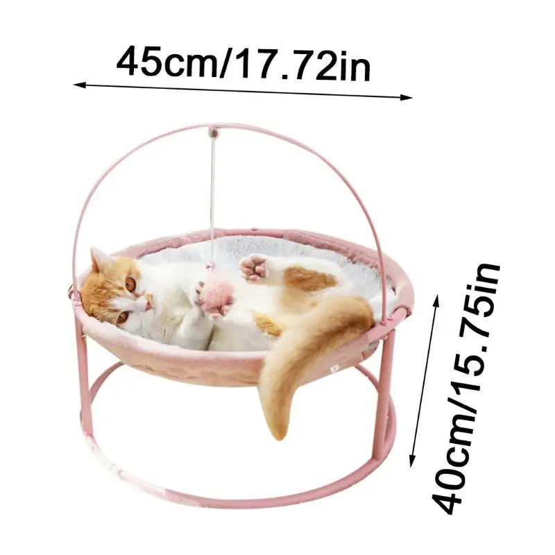 

Autumn Mesh Breathable Hammock Indoor Removable Pet Lounge Spot Washable Cat Bed with Dangling Ball Soft Comfortable