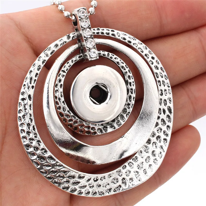 Новые стили металлические ювелирные изделия 18 мм кнопки ожерелья и подвески