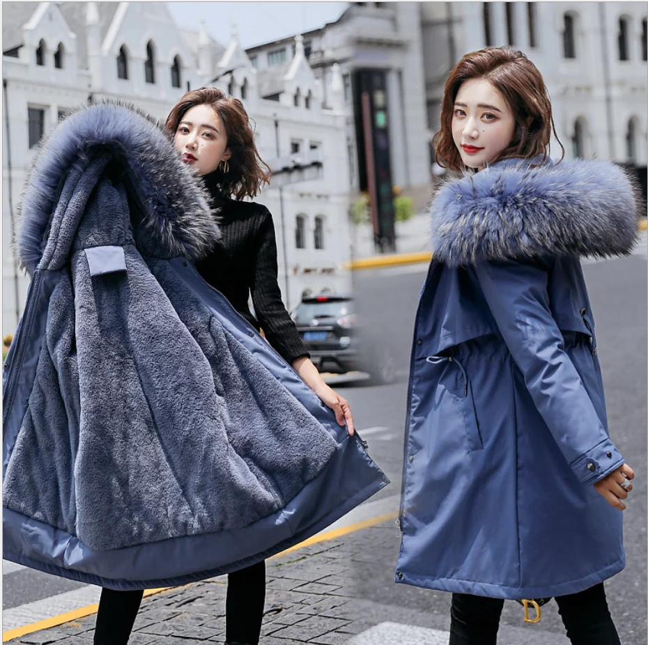 

2021 new 90% white duck down natural real fox Fur collar Mid-length down jacket Women winter Keep warm Overcoat Lady Outwear