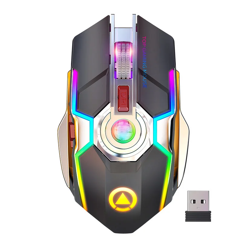 

Computer Wireless Mouse Rechargeable 2.4GHz Gamer Optical Gaming Mice 1600DPI Backlit PC Laptop Tablet Silent USB Mouse