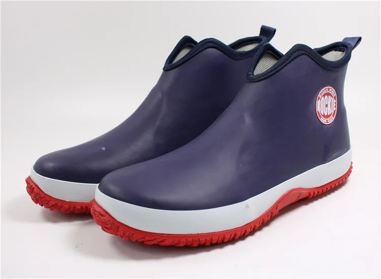 

Slip-on Rain Boots Waterproof Rubber Ankle Boots Outdoor Casual Fishing Boots Students Rain Shoes Male Platform Booties