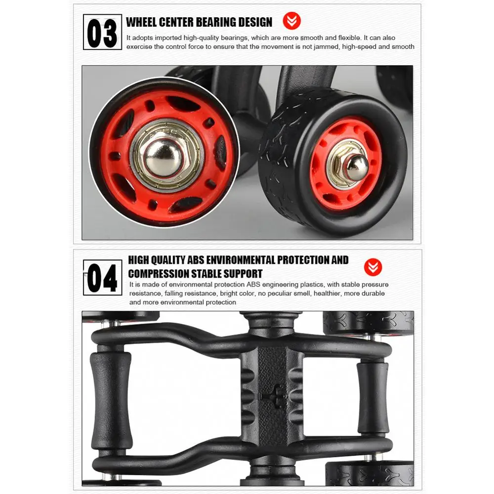 Бесшумный четырехколесный тренажер для брюшного пресса талии и ног ролик Ab с