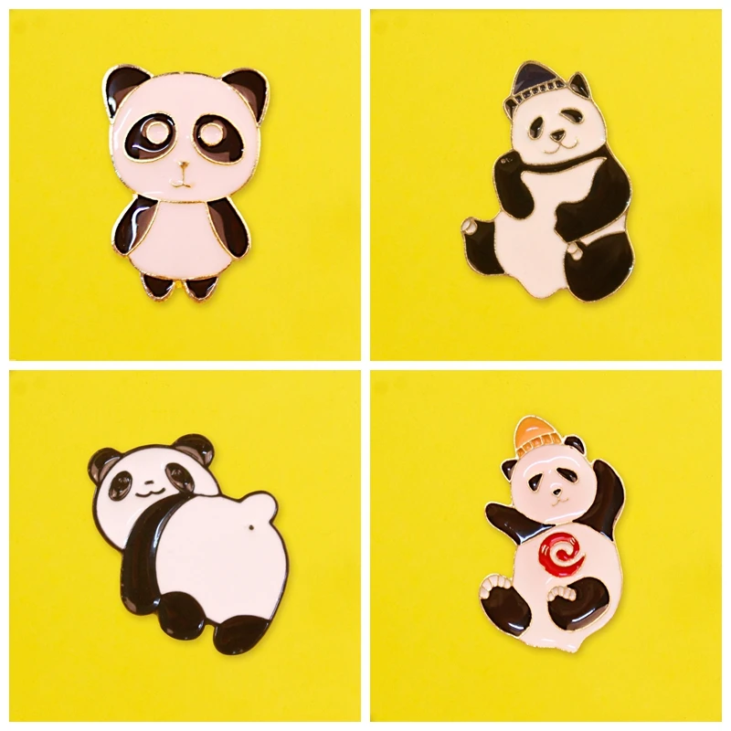 Милый значок в виде панды мультяшный на Броши Одежда металлические значки