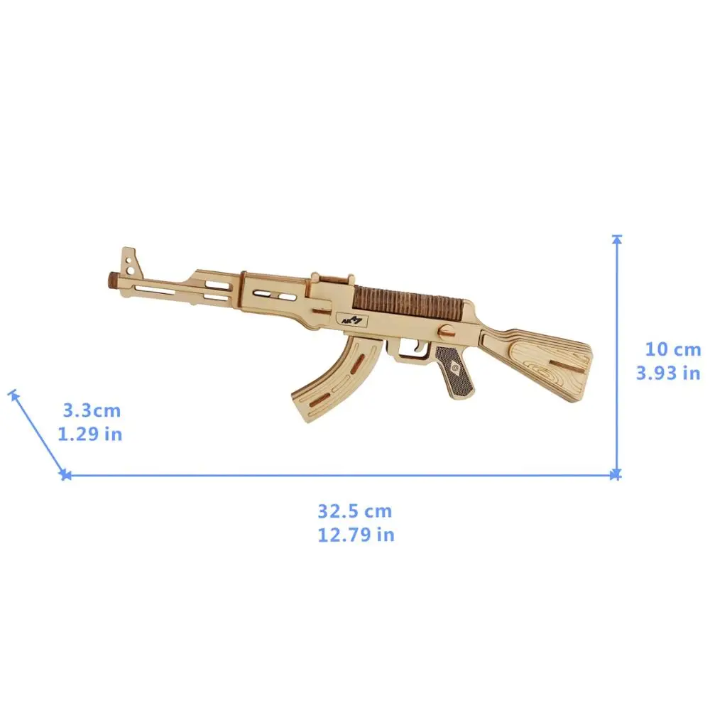 Ak47 Submachine Gun DIY 3D Деревянный пазл сборочный Набор для изготовления деревянных
