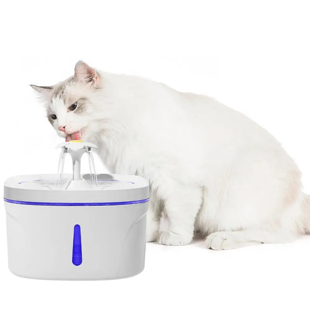 

Автоматический питьевой фонтан для кошек, бесшумный Электрический дозатор воды со светодиодсветильник кой, Usb, фильтр для собак, 2,5 л