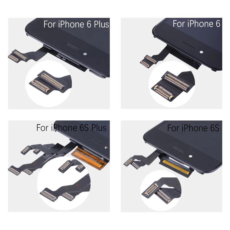 AAA OEM lcd Para iPhone 6S дисплей для 6 Plus Tela сенсорный фронтальный Com Aro Completo Módulo козырек Preta|
