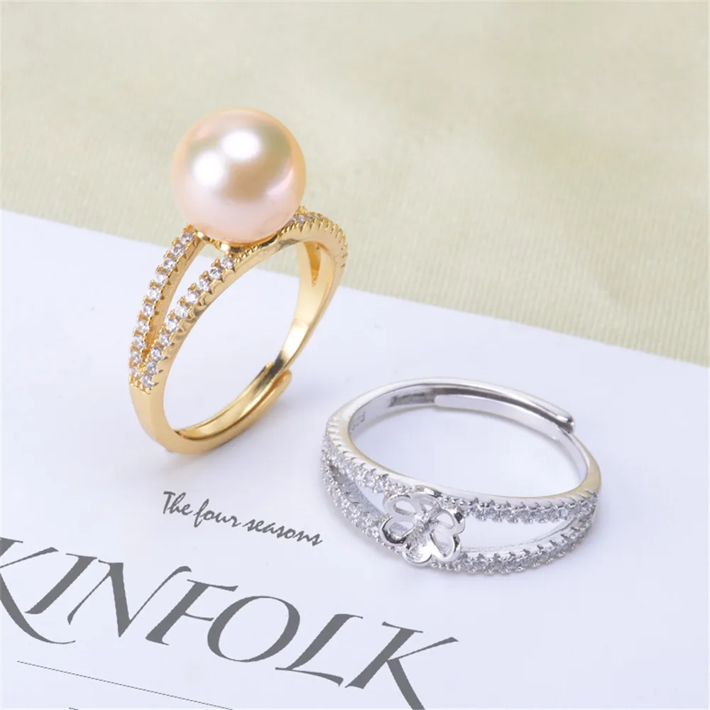 

925 Sterling Silver Ring Settings Adjustable Classic Ring Jewelry Findings Pad Bases Blanks Fashion Accessories Jewelry Making
