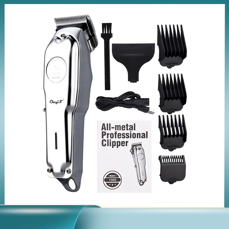 

Rechargeable Hair Clipper Professional All Metal Electric Hair Trimmer Clipper Barber Shaver Beard Trimmer Hair Cutting Machine