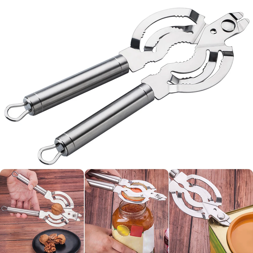 

Multi Purpose Lid Jar Opener Handy Screw Cap Jar Openers Convenient Practical Stainless Steel Can Opener Bottle Lid Grip Wrench