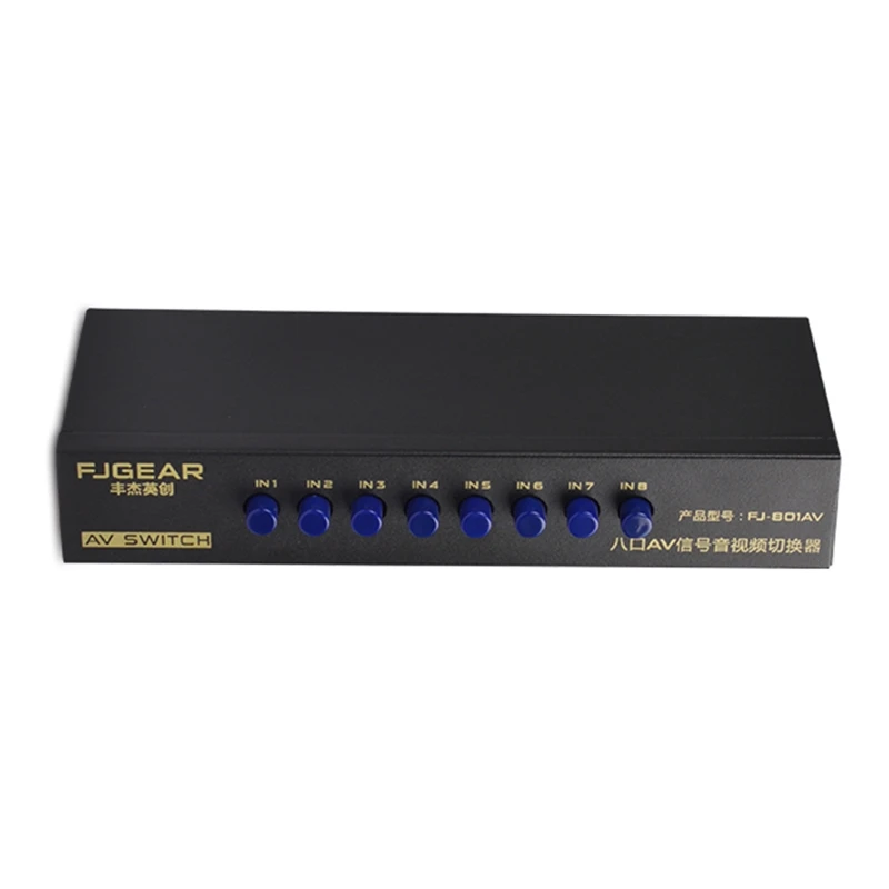 8-полосный Переключатель AV RCA переключатель 8 в 1 для композитного видео L/R DVD 203A |