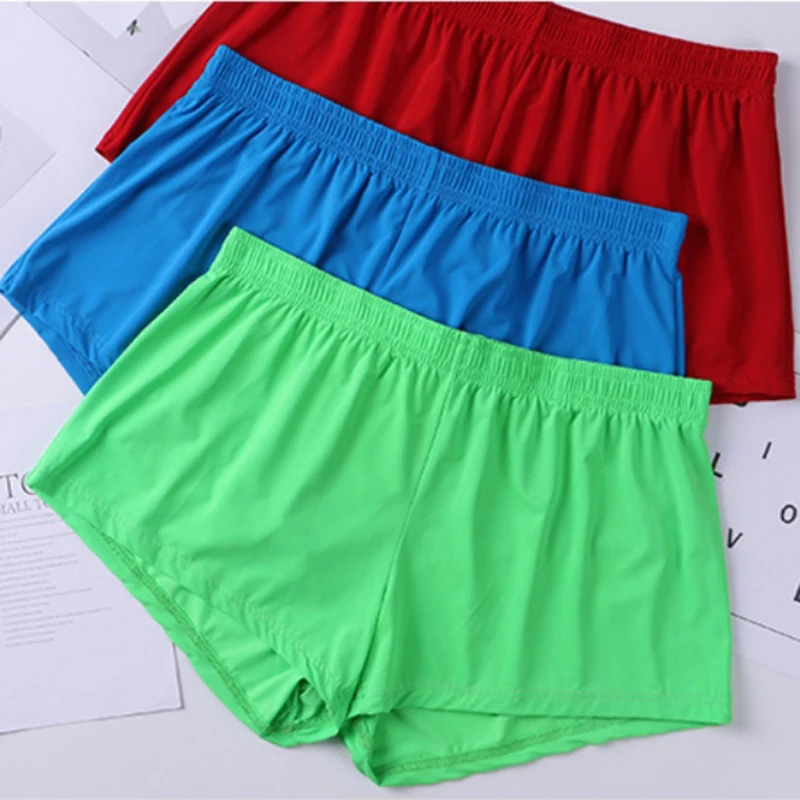 Для мужчин s сексуальное нижнее белье трусы-боксеры из Ice Silk штаны дышащие