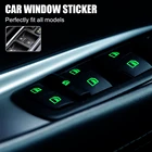 1 Набор универсальная светящаяся кнопка для подъема автомобильных дверей и окон, наклейка на окно питания, светящаяся наклейка, самоклеящиеся аксессуары для стайлинга автомобиля