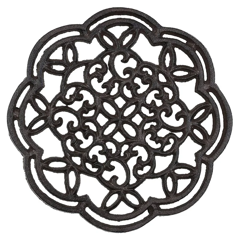 Круглая чугунная Тройная железная теплоизоляционная скользящая плита винтажный