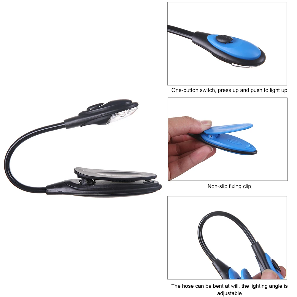

Led Reading Lamp Mini Convenient Portable Led Book Light Travel Room Clip-on Flexible Bright for Christmas Gifts