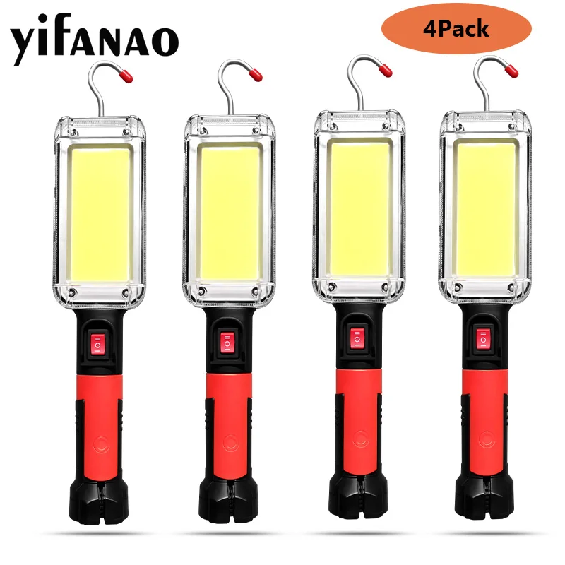 1/2/4PCS 10W COB LED Work Light Rechargeable Inspection Lamp Torch Magnetic UK 