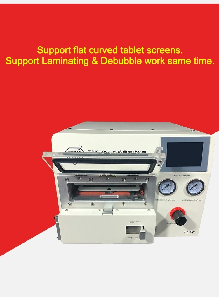 

LY-508A touch screen 14 inchs Curved Screen Laminating and Debubble Machine LCD Edge Laminating Machines with 4 moulds