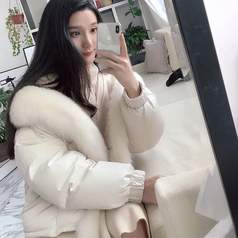 Новинка 2020 модное пальто на белом утином пуху 10% женское роскошное пуховое зимнее