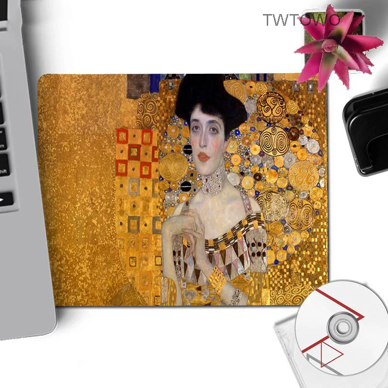 Мышь пусковая площадка картины поцелуй Густава Климта резиновые Настольный