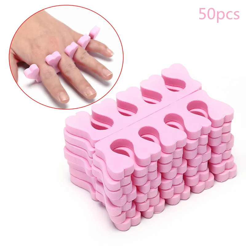 

50pcs/Pack Professional Pink Nail Art Toes Separators Fingers Foots Sponge Soft Gel UV Beauty Tools Polish Manicure Pedicure