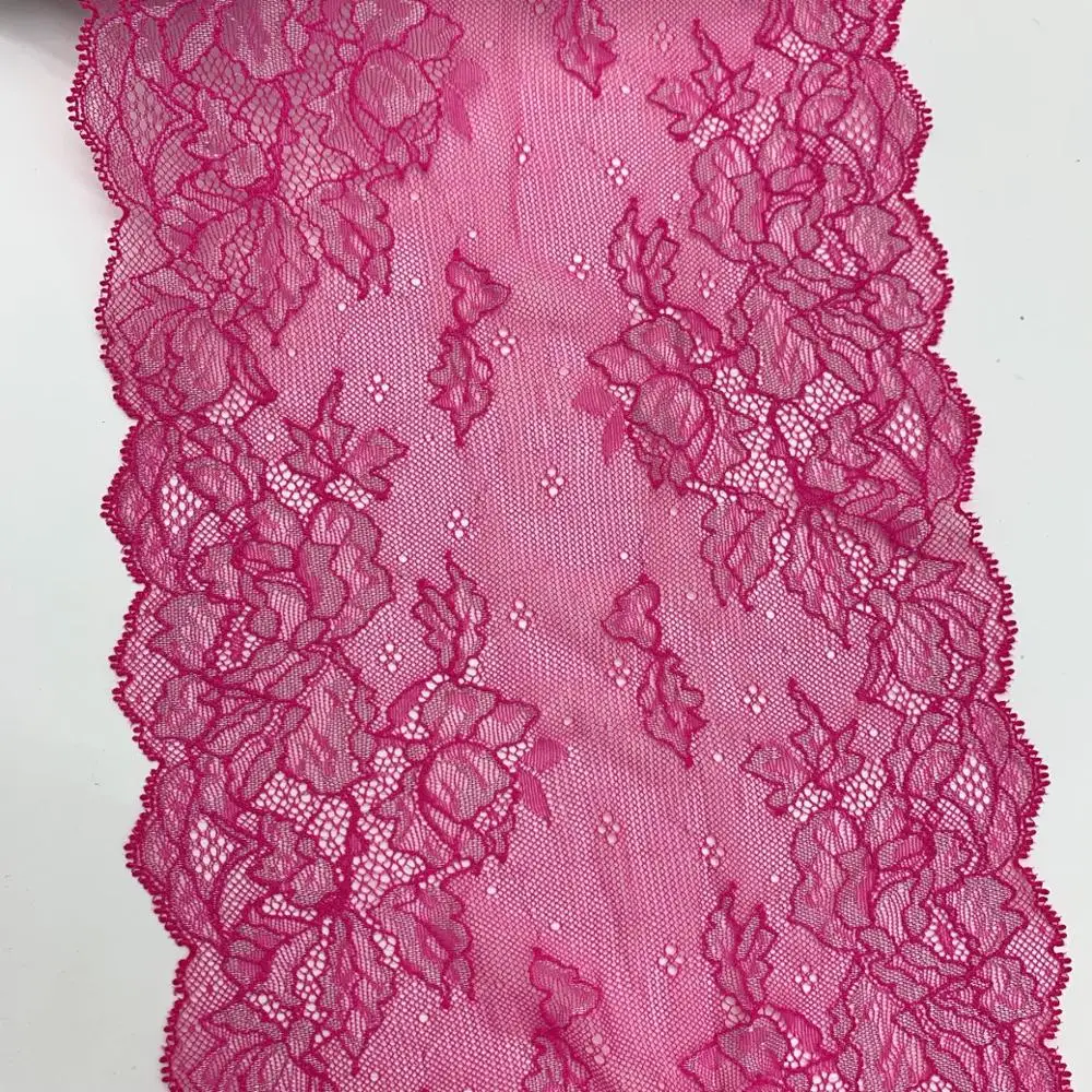 

3y/lot Width 22cm Floral elastic Lace Trims Peach With Grey For Clothing Accessories Dress Sewing Applique Costume Lace Fabrics