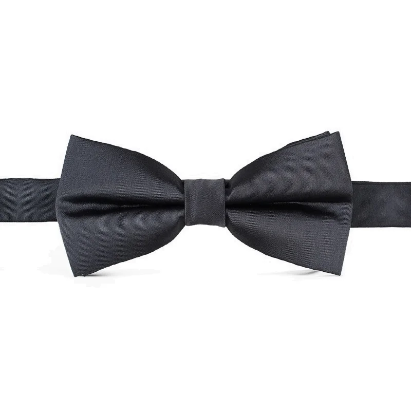 

2020 Brand New Fashion Men's Bow Ties Double Fabric Dark Gray Bowtie Banquet Wedding Party Formal Butterfly Tie with Gift Box