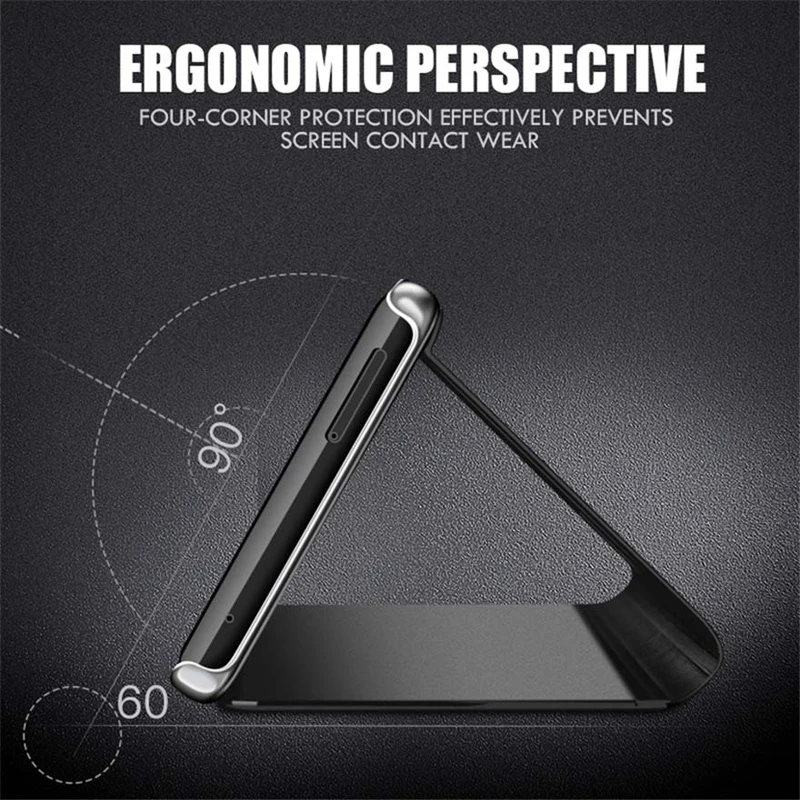 luxury smart mirror flip phone case for oneplus 6t 6 5t clear view back cover accessory coque on oneplus 7 pro fundas one plus 7 free global shipping
