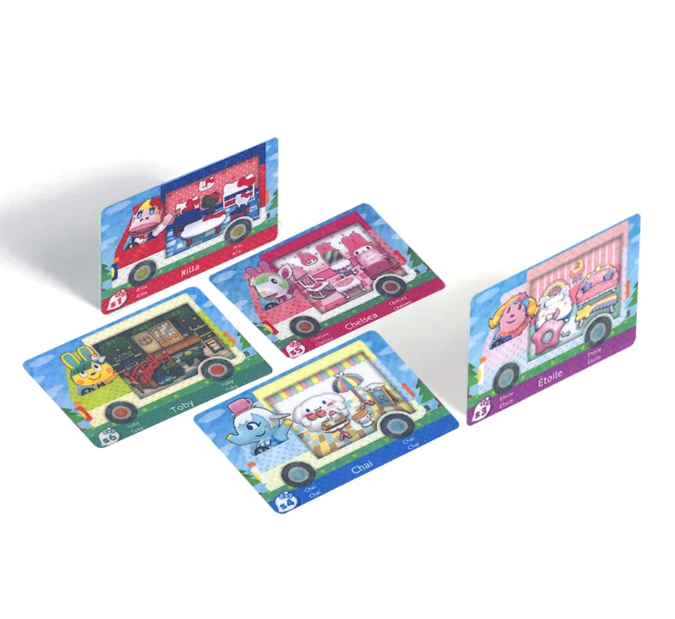 

6pcs/lot Sanrxo X Chelsea CV RV Car Animal Croxxing Card Amxxbo New Welcome Animal Card NFC For Switch game card (S1-S6)