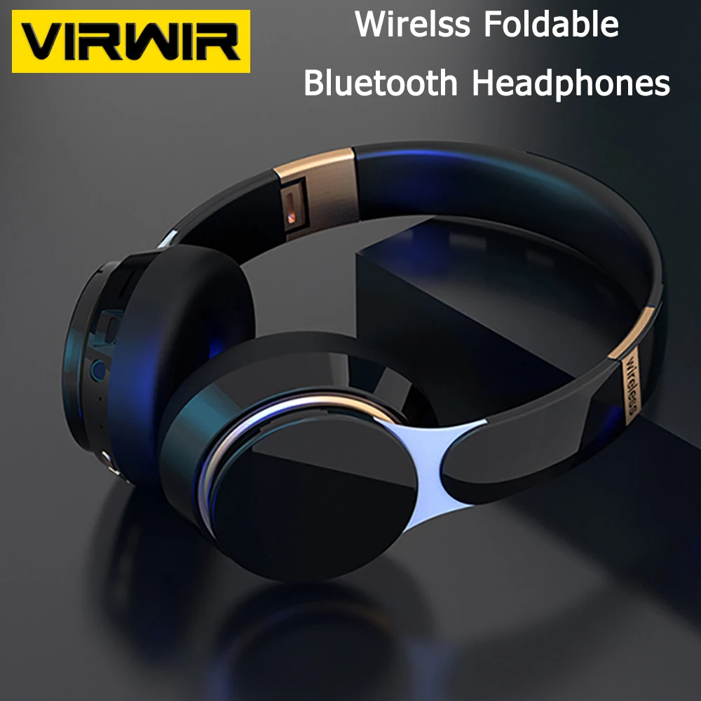 

Foldable Bluetooth Wireless Headphones 9D HIFI Stereo Headset Adjustable Earphones With Mic for TF Card AUX Xiaomi Huawei iphone