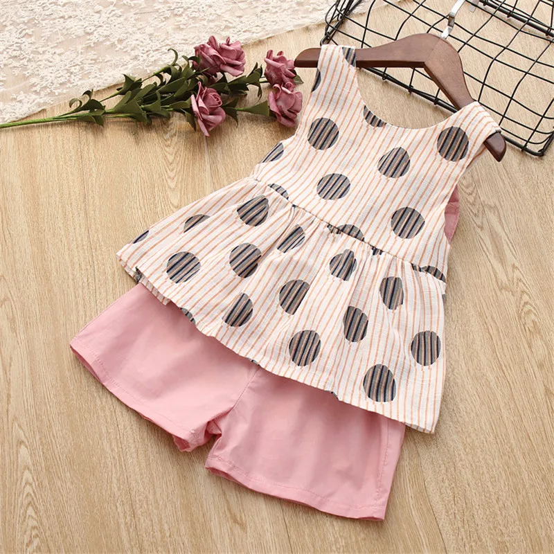 Женский летний костюм из двух предметов: Рубашка в горошек и брюки | Мать ребенок