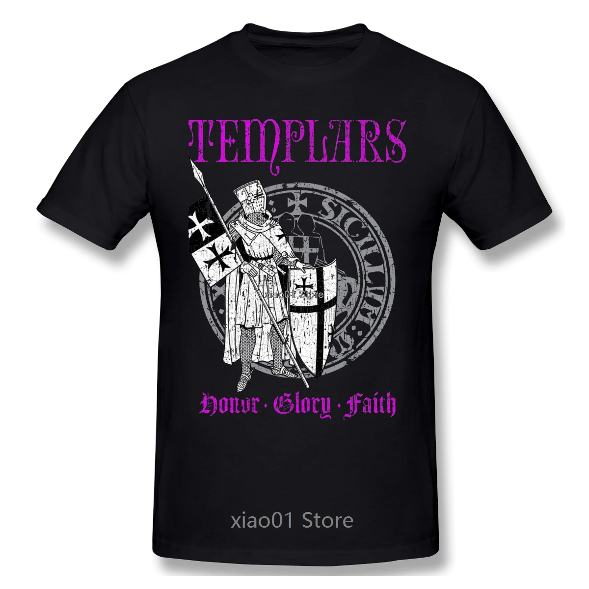 

Cool Knights Templar Logo T Shirt Big Size O-neck Cotton Short Sleeve T-shirt