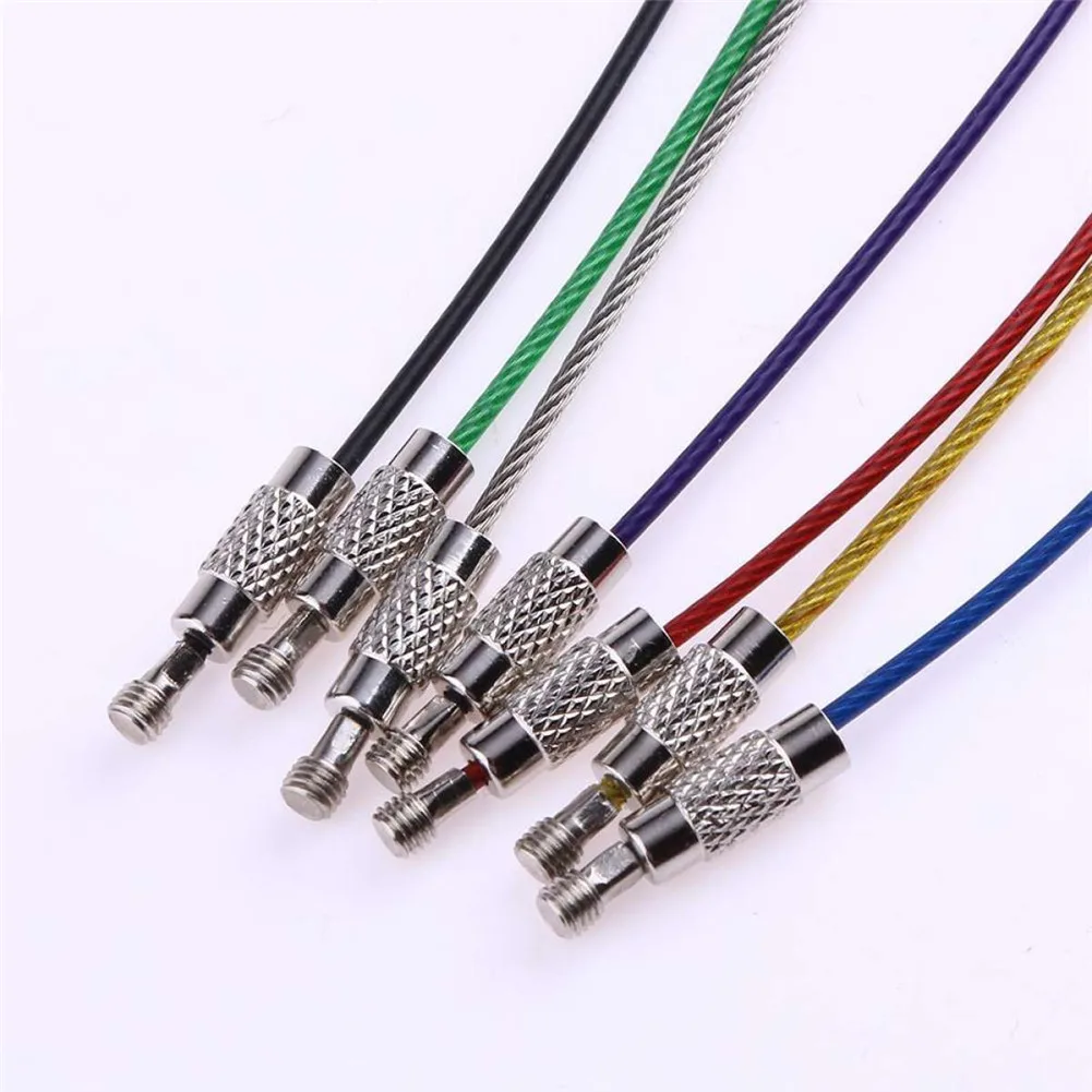 7Pcs Stainless Steel Wire Rope Key Ring for Hanging Luggage Tag Keyrings and ID Keepers 150MM WHShopping | Спорт и развлечения