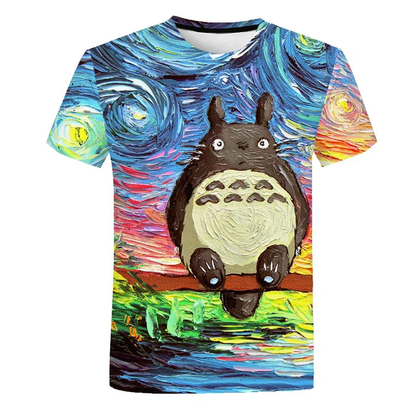 

New Anime My Neighbor Totoro 3D Boys and Girls T-shirt Print Short Sleeve Hayao Miyazaki T-shirt Cartoon Kids Large Size Casual