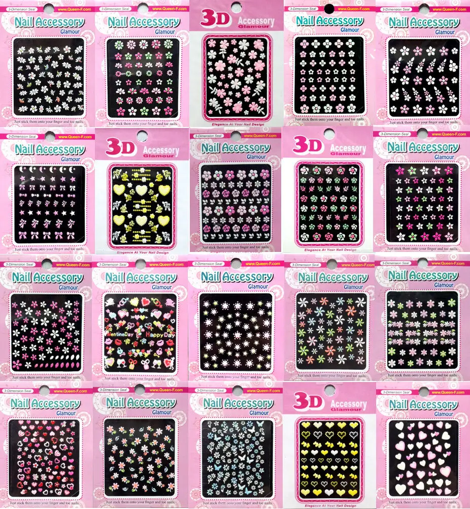 Хорошее качество 3D Красочные наклейки для ногтей маникюр Советы DIY украшения