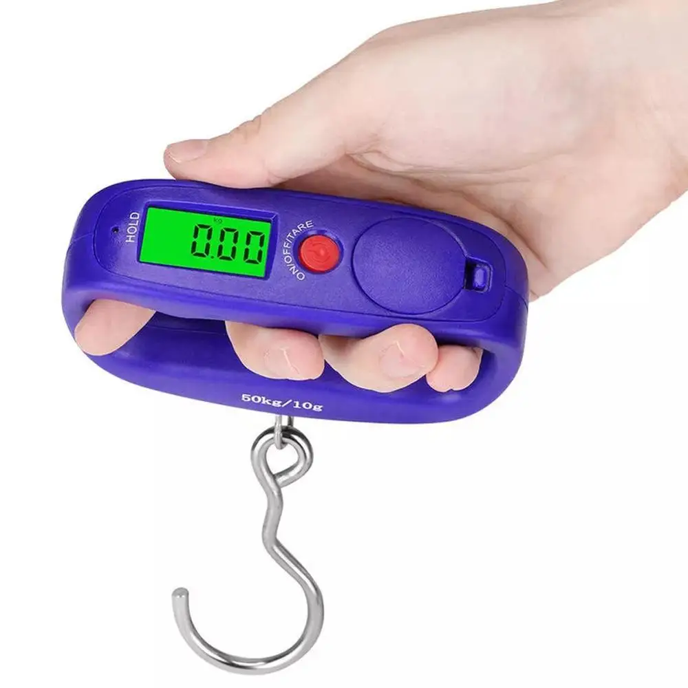 

Portable Mini Digital Hand Held 50Kg Fish Hook Hanging Scale Double Precision Electronic Weighting Luggage Scale LED Display