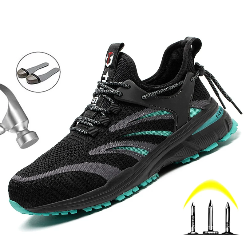 

2021 Fashion Work Safety Shoes Men's Work Boots Anti-smashing Footwear Safety Boots With Steel Toe Shoes Working Sneaker For Men