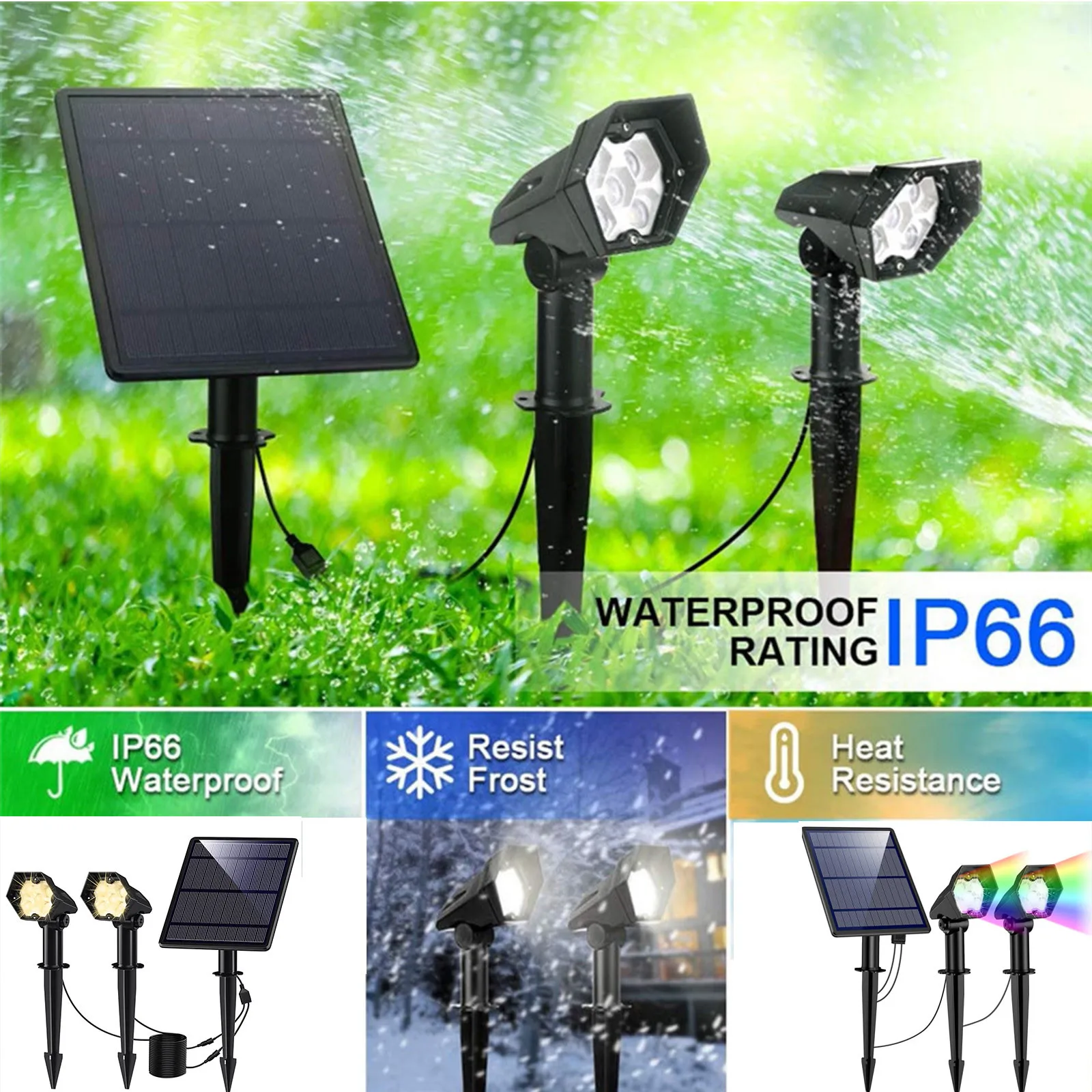 

2-in-1 Solar Lights Lamp Waterproof Solar gardening landscape Lights Landscape Lawn Path Lamp Yard Outdoor #40